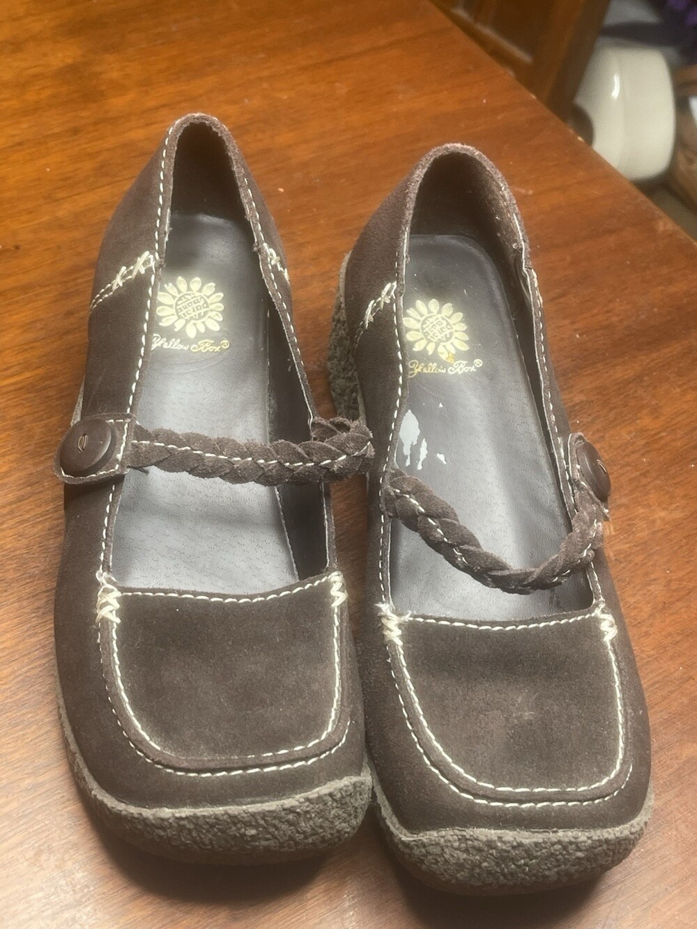 Yellow Box Suede Leather Upper Mocha Women’s Gerusha Mary Jane Shoes Size 7.5M